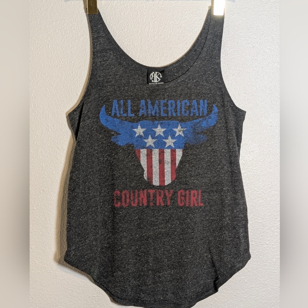 🇺🇸 Recycled Karma "All American Country Girl" Graphic Tank Top - Size S/P